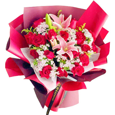 渭南18朵红玫瑰百合,永远牵手到老